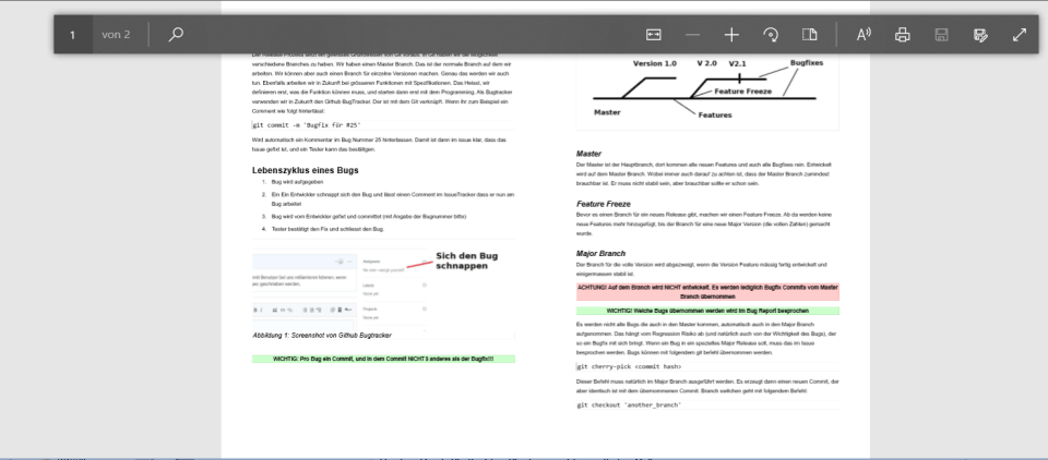 Screanshot vom Release Konzept