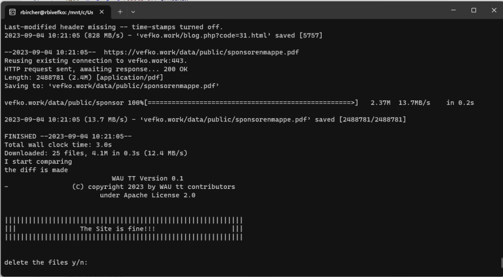 Screenshot vom wAU TT